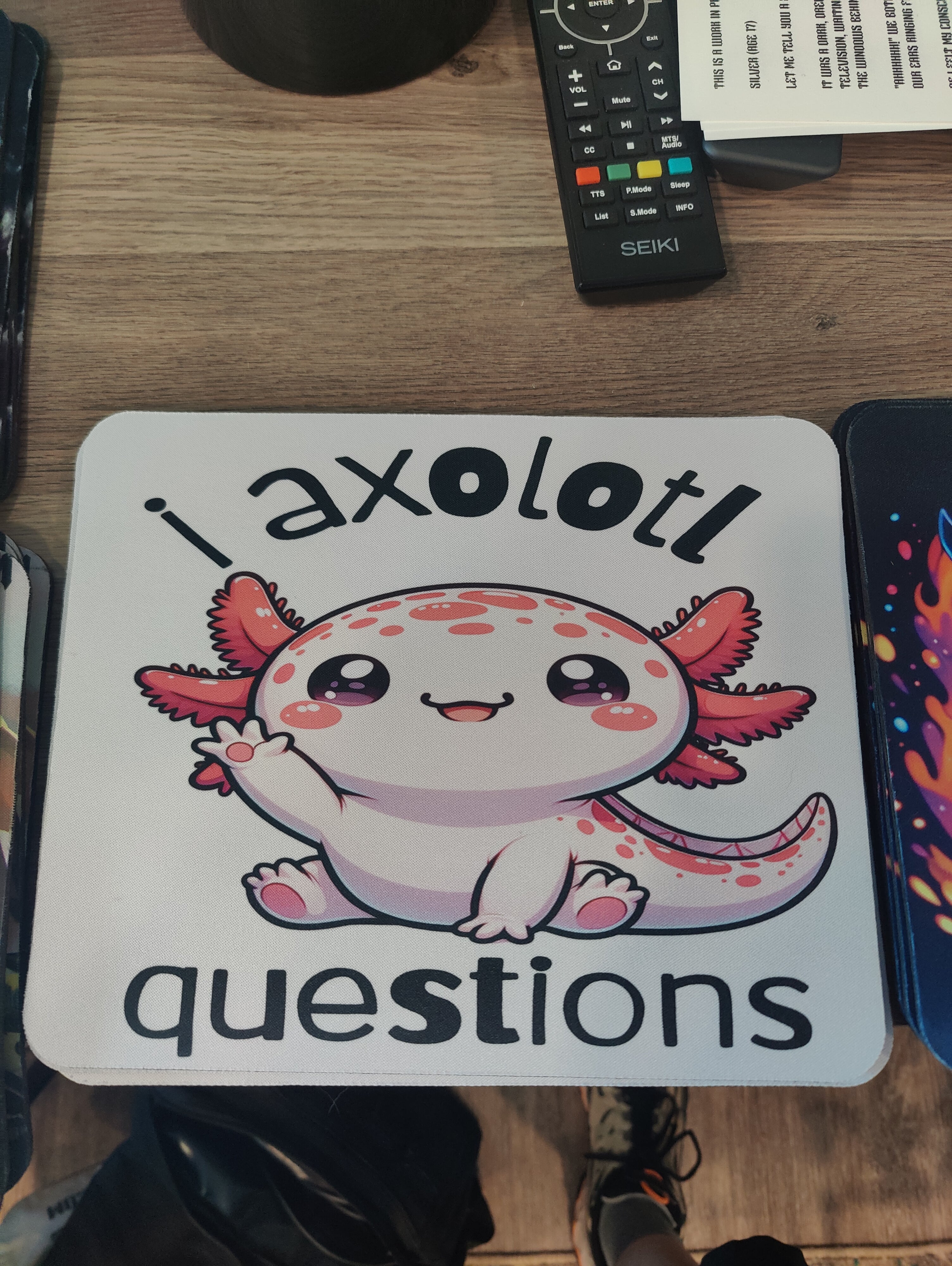 Axolotl Mousepad - Handmade Gaming Accessory | Cute Sublimated Mouse Pad