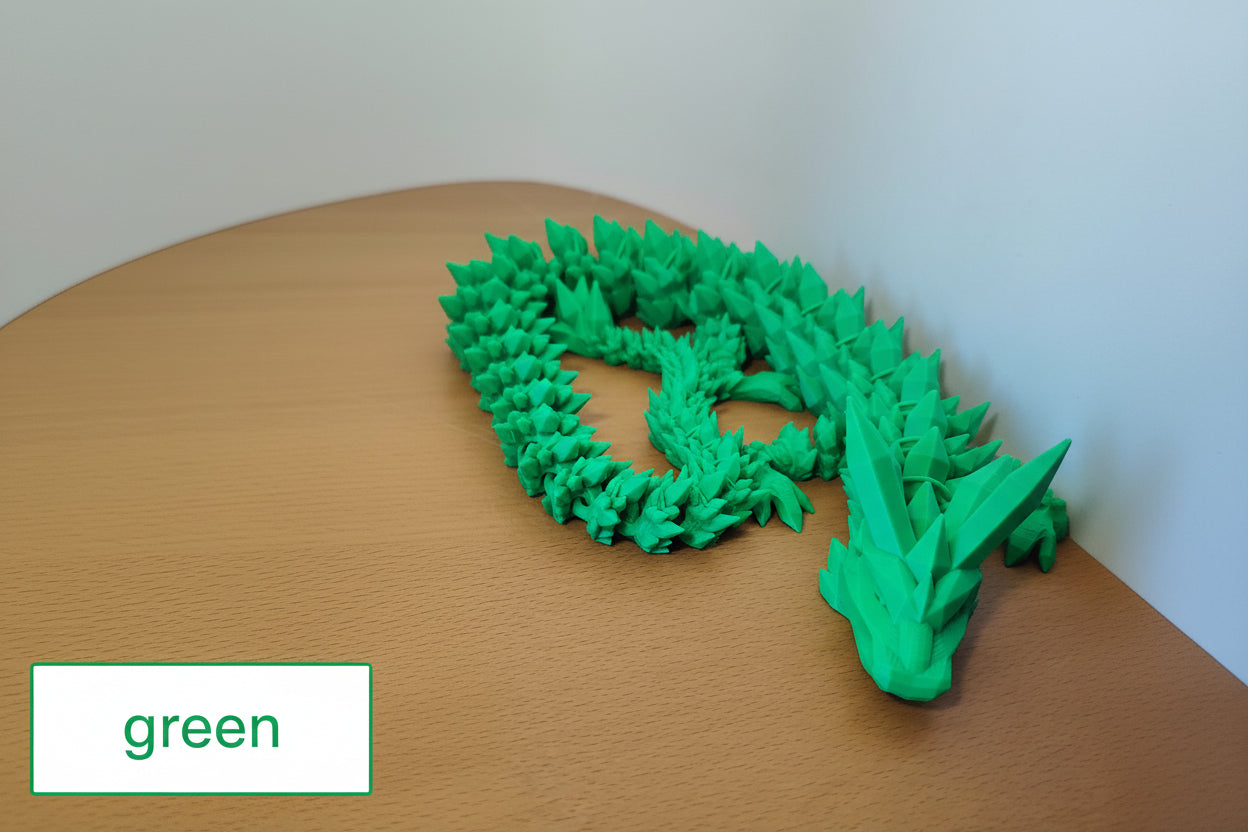 3D Printed Crystal Dragon – Poseable Figurine With Vibrant Filament Colors