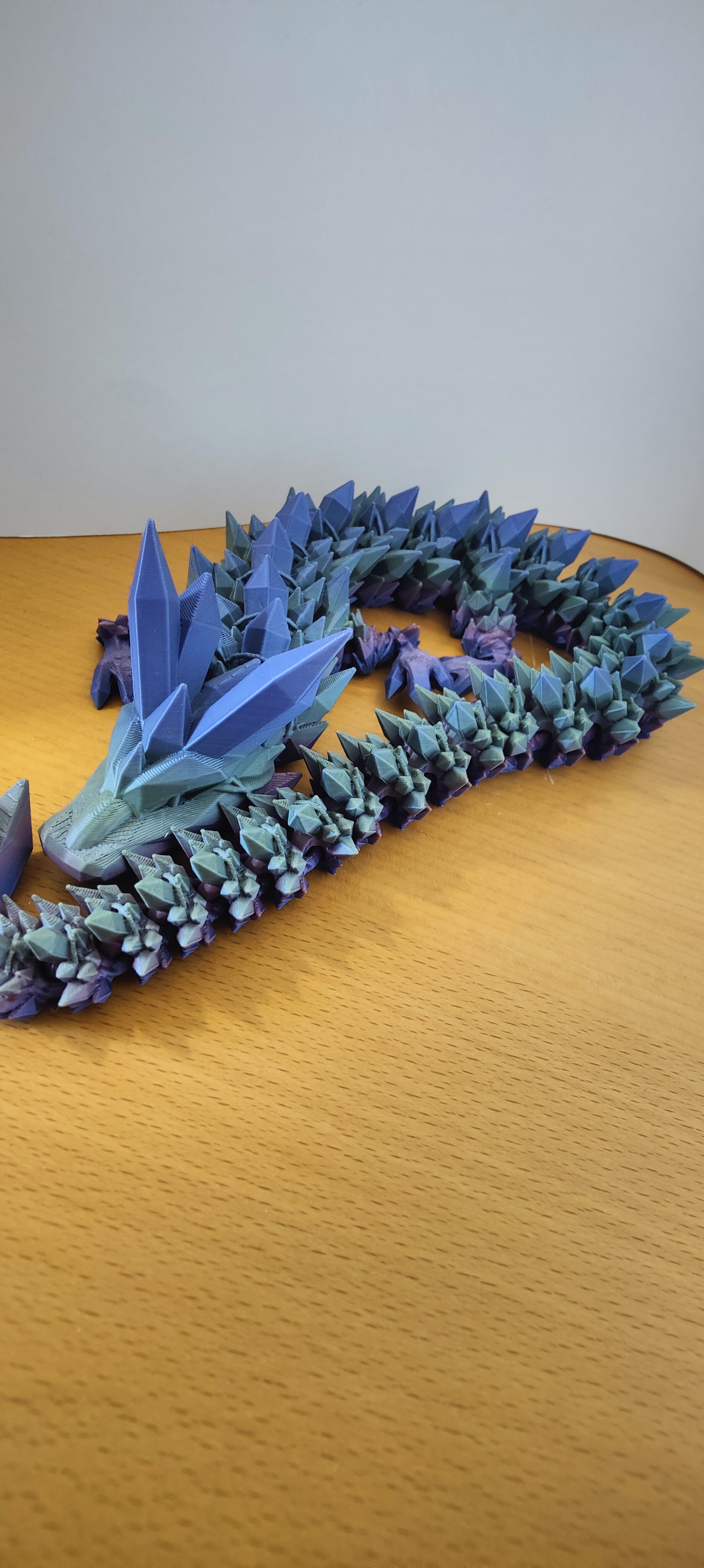 3D Printed Crystal Dragon – Poseable Figurine With Vibrant Filament Colors