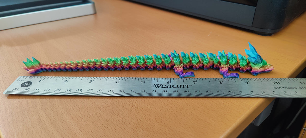 Tiny 3D Printed Crystal Dragon – Poseable Figurine With Vibrant Filament Colors