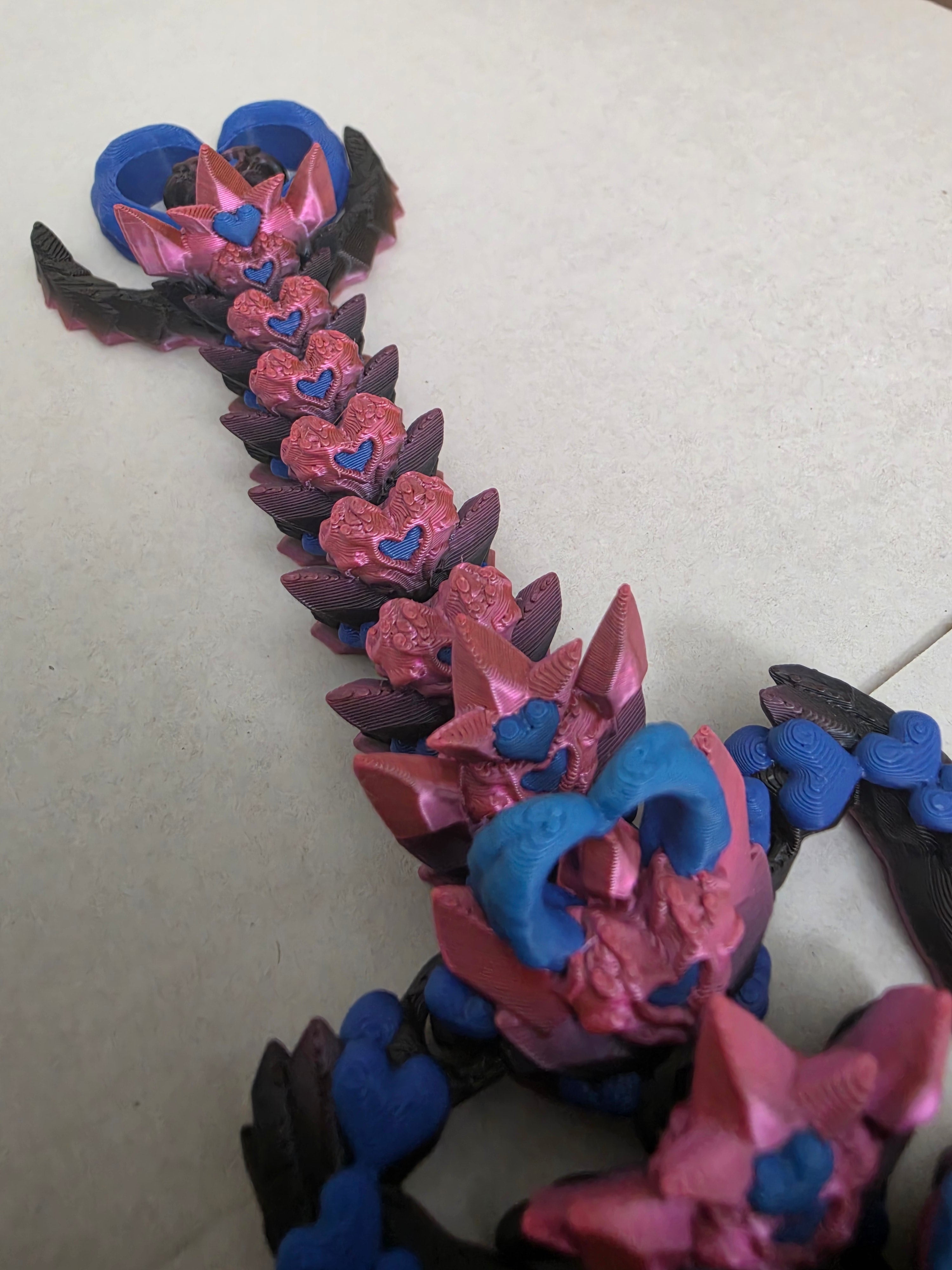 BABY DARK HEART DRAGON small size 3d printed figurine