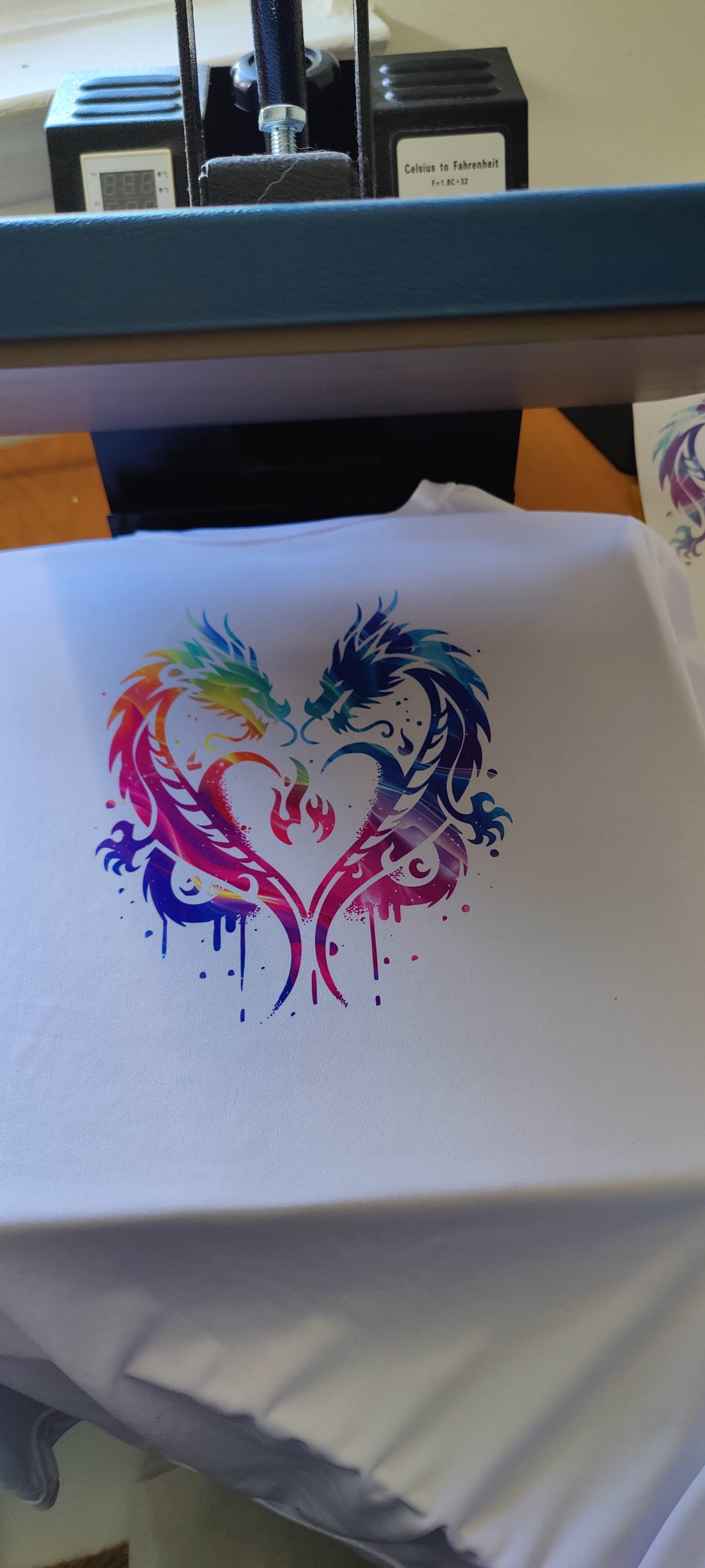 dragon heart spray paint version performance tee