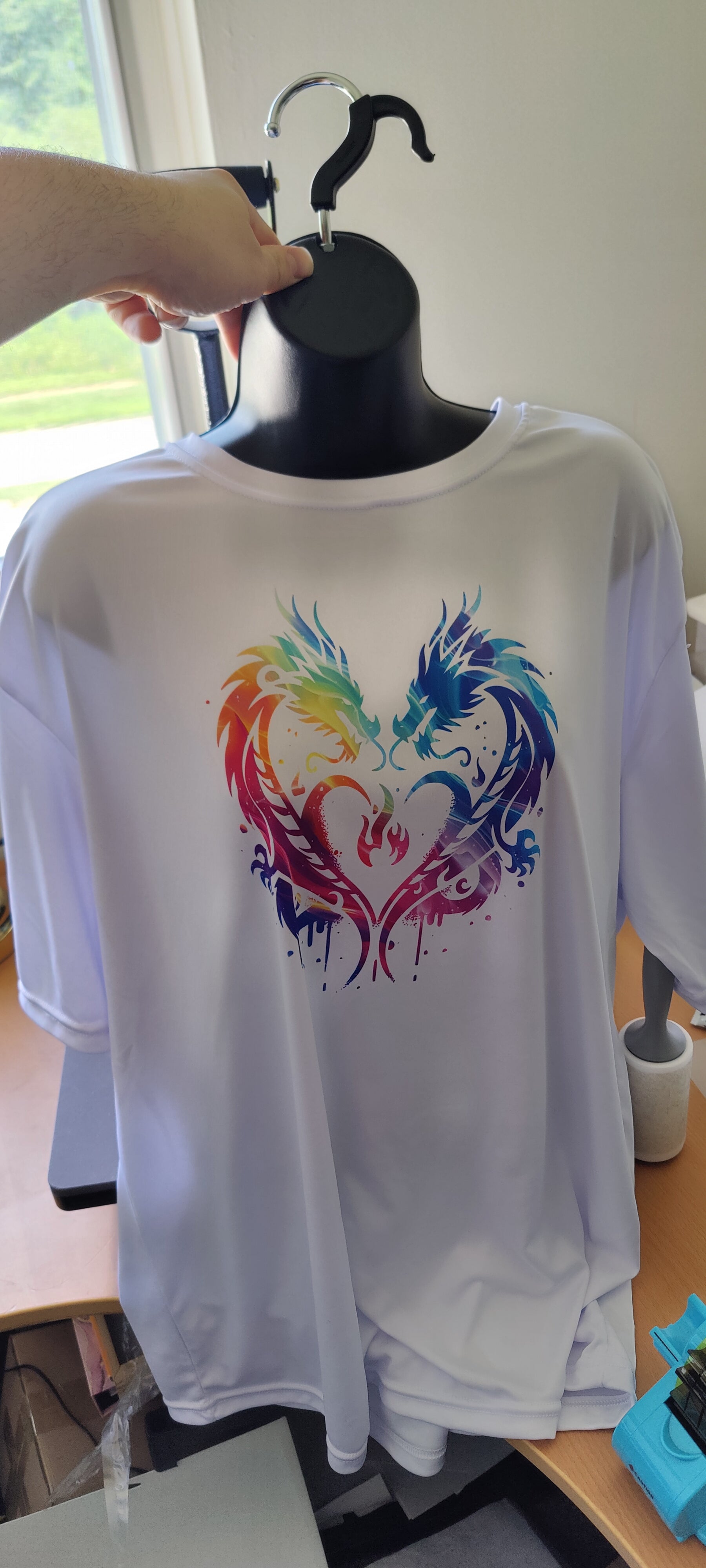 dragon heart spray paint version performance tee